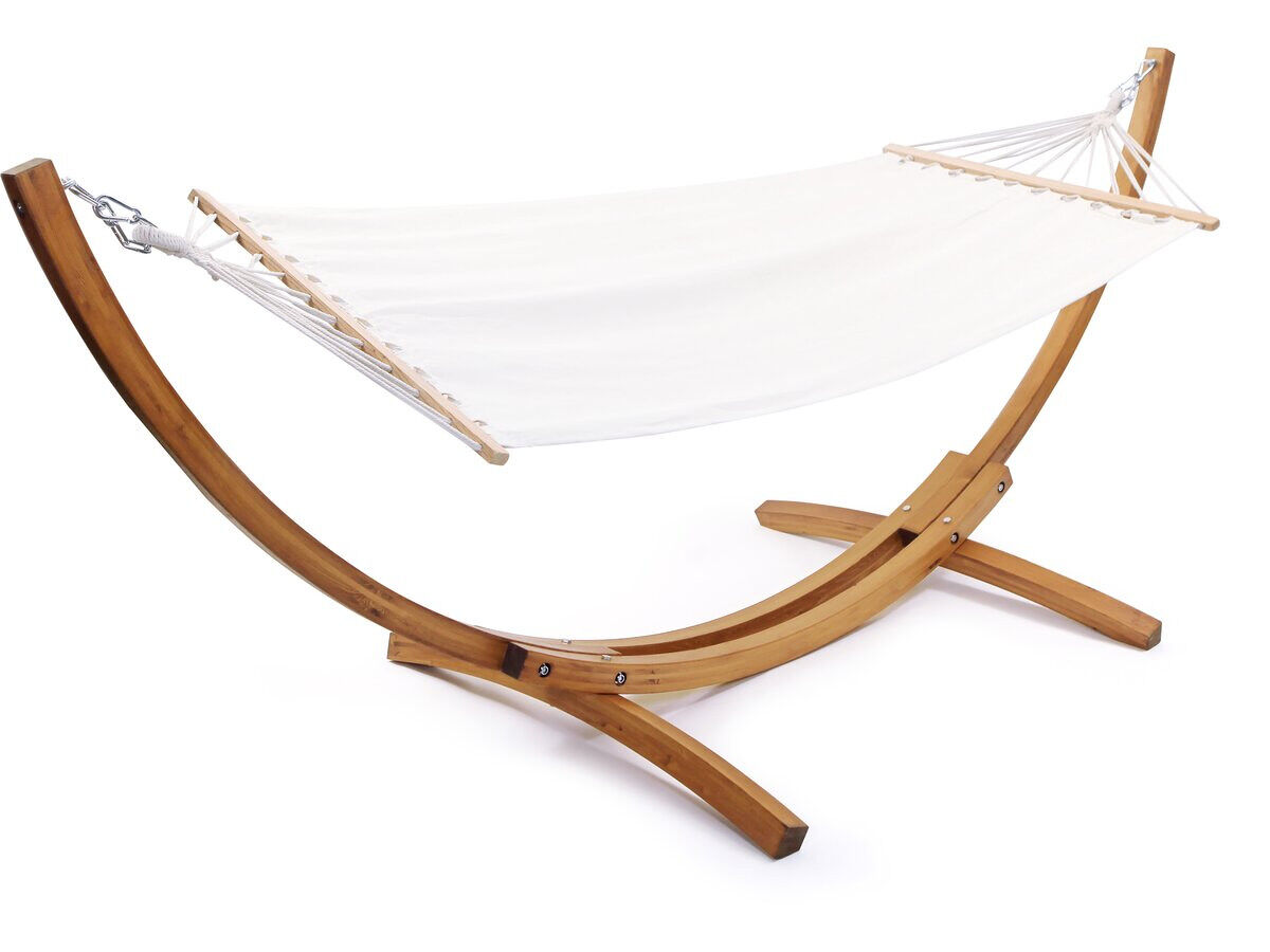Hamaca de madera con lona de algodón
