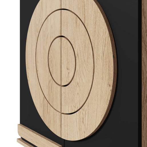 Sapateira 76x37x98,5 cm - portas geométricas, múltiplos compartimentos de arrumação - Preto