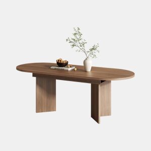 Mesa de jantar extensível oval 120-160máx. cm de mdf,noz