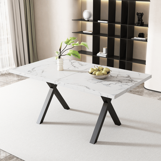 Mesa de jantar fixa retangular 140 cm de mdf,branco