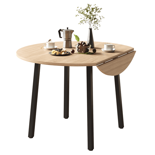 Mesa de jantar dobrável redonda 100 cm de mdf,carvalho