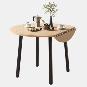 Mesa de jantar dobrável redonda 100 cm de mdf,carvalho