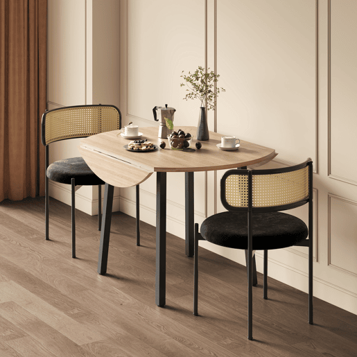 Mesa de jantar dobrável redonda 100 cm de mdf,carvalho
