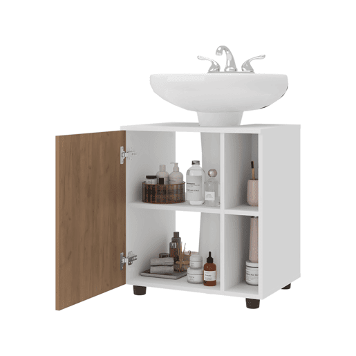 Parade armário para lavatório pedestal com porta e prateleiras Parade armário para lavatório pedestal com porta e prateleiras