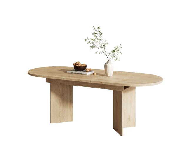 Mesa de comedor extensible ovalada 140x90