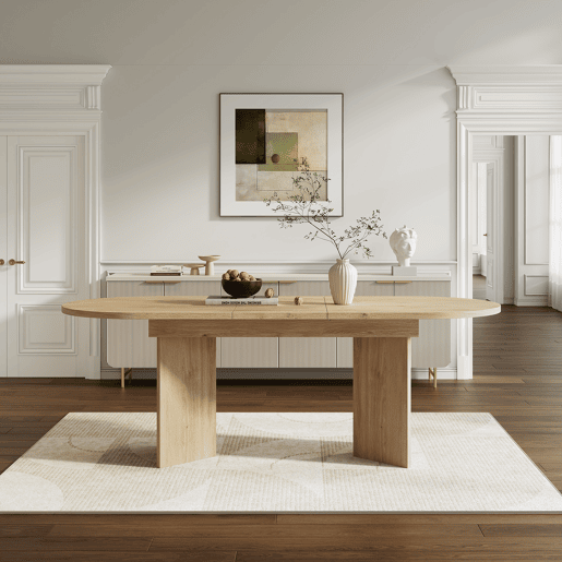 Mesa de jantar extensível oval 140-180máx. cm de mdf,carvalho