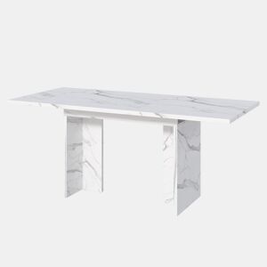 Mesa de jantar extensível retangular 140-180máx. cm de mdf,branco