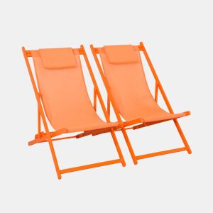 EspreguiƧadeira de alumĆnio multi posiƧƵes, set de 2, Gaia, Laranja, 99x88.5x58 cm