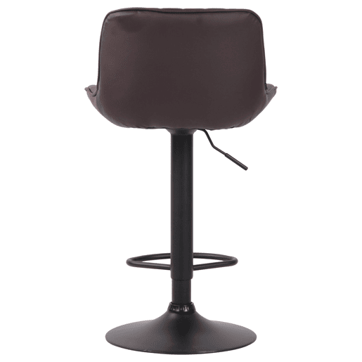 Banqueta altacadeira de bar x1 em PVC marrom com costura vertical e estrutura de metal preto 10_0005098