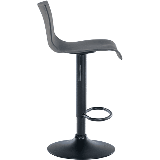 Banqueta de bar x1 design simples com apoio para os pés em plástico cinza e pés de metal preto 10_0004550