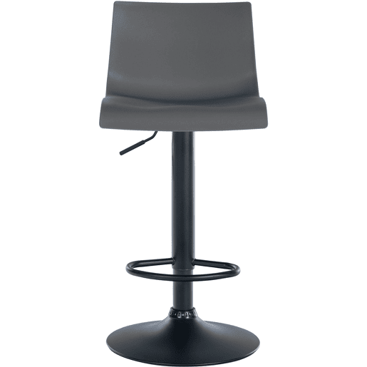 Banqueta de bar x1 design simples com apoio para os pés em plástico cinza e pés de metal preto 10_0004550