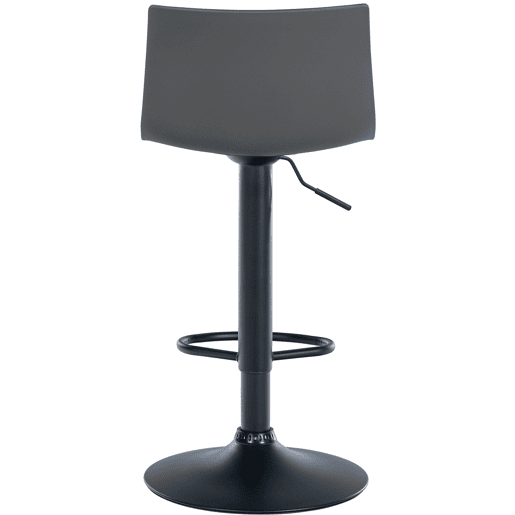 Banqueta de bar x1 design simples com apoio para os pés em plástico cinza e pés de metal preto 10_0004550