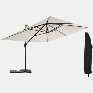 Guarda-sol de jardim deslocado em alumínio Sky 4 - 3 x 4 m - Écru - Com capa