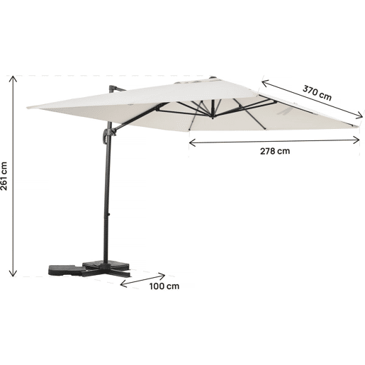 Guarda-sol de jardim deslocado em alumínio Sky 4 - 3 x 4 m - Écru - Com capa