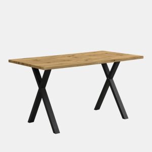 Mesa de jantar fixa retangular 140 cm de mdf,carvalho
