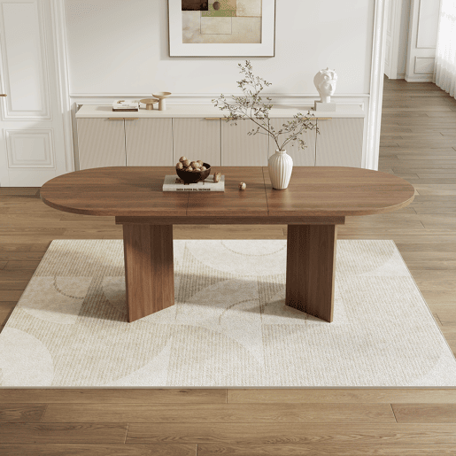 Mesa de jantar extensível oval 140-180máx. cm de mdf,noz Mesa de jantar extensível oval 140-180máx. cm de mdf,noz