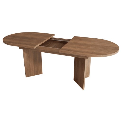 Mesa de jantar extensível oval 140-180máx. cm de mdf,noz Mesa de jantar extensível oval 140-180máx. cm de mdf,noz