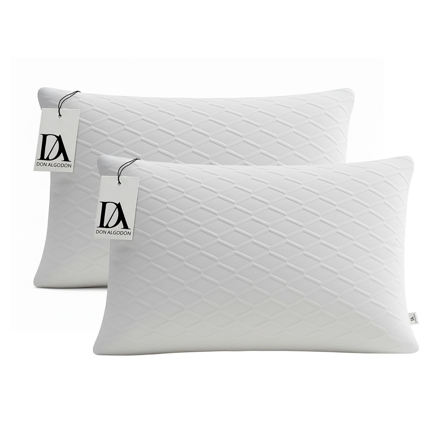 Pack 2 Almohadas Viscoelástica Copos Tejido Strech Don Algodón 75x40