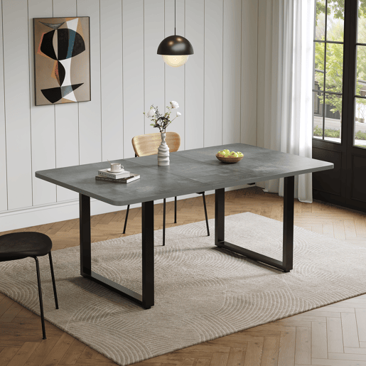 Mesa de jantar extensível retangular 140-220máx. cm de mdf,cinza Mesa de jantar extensível retangular 140-220máx. cm de mdf,cinza
