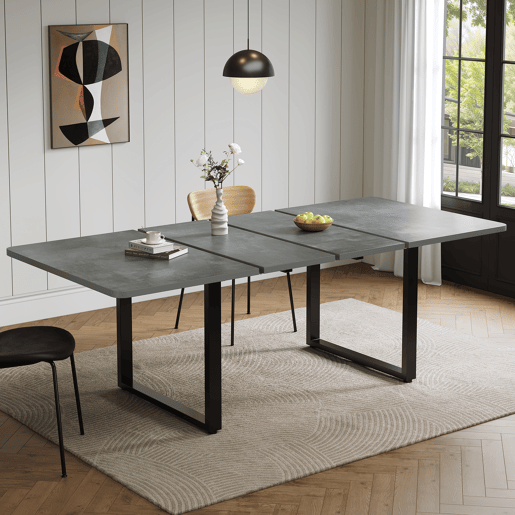 Mesa de jantar extensível retangular 140-220máx. cm de mdf,cinza Mesa de jantar extensível retangular 140-220máx. cm de mdf,cinza