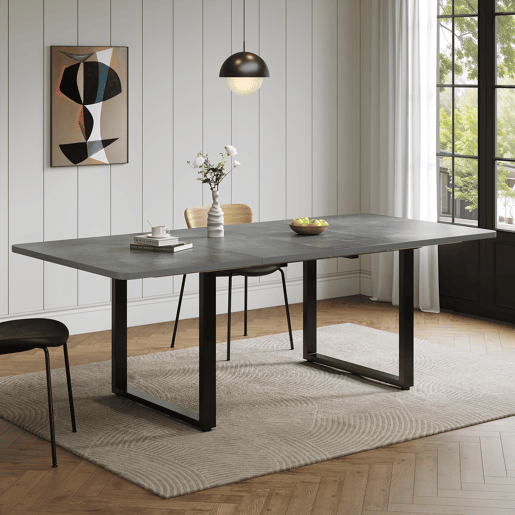 Mesa de jantar extensível retangular 140-220máx. cm de mdf,cinza Mesa de jantar extensível retangular 140-220máx. cm de mdf,cinza