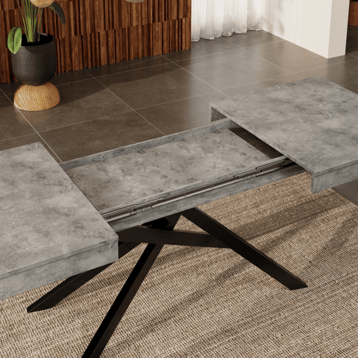 Mesa de jantar extensível retangular 140-180máx. cm de mdf,cinza