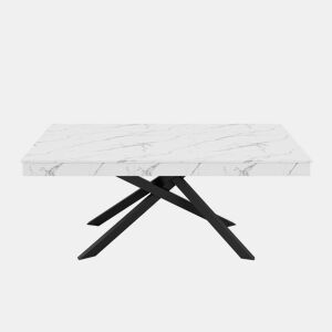 Mesa de jantar extensível retangular 140-180máx. cm de mdf,branco