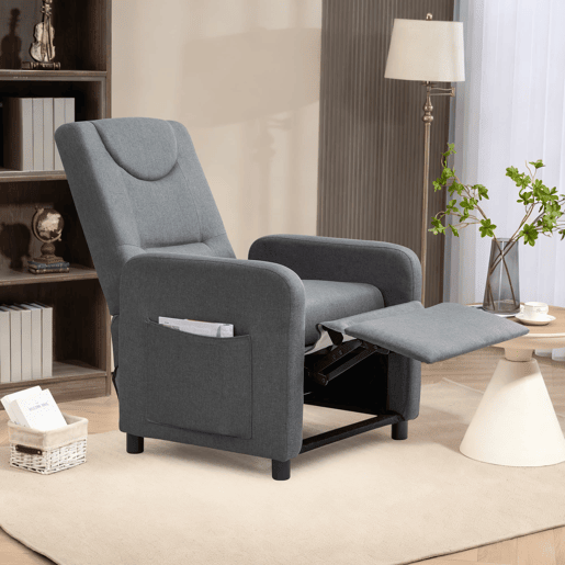 Poltrona reclinável - função de descanso e reclinação - ajustável - cinza escuro