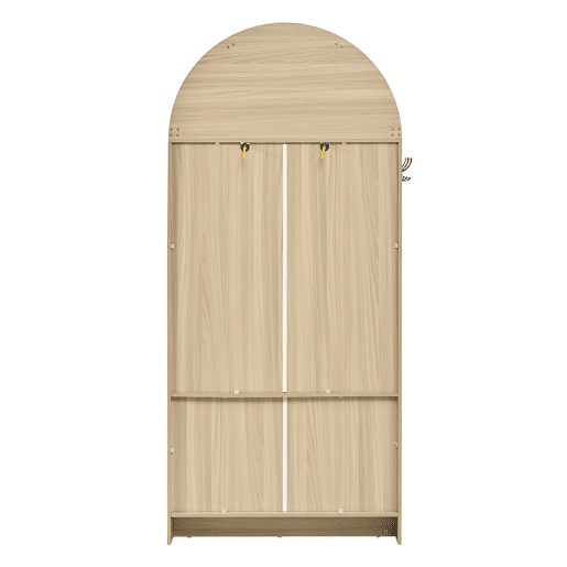 Aparador - rattan arqueado, gaveta dupla, estilo vintage, armazenamento - Carvalho
