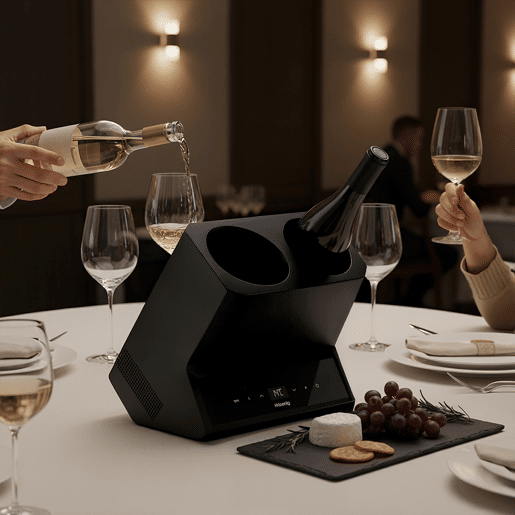 Arrefecedor elétrico de vinho HKoenig para 2 garrafas com controlo digital e temperatura regulável de 5 a 18 °C