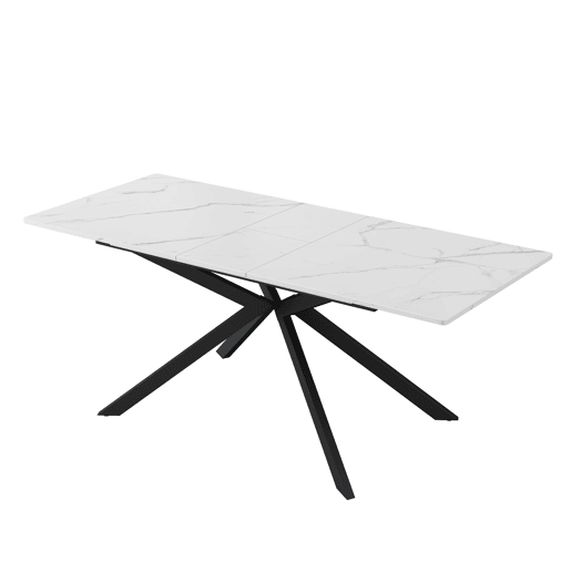 Mesa de jantar extensível retangular 150-180máx. cm de mdf,branco