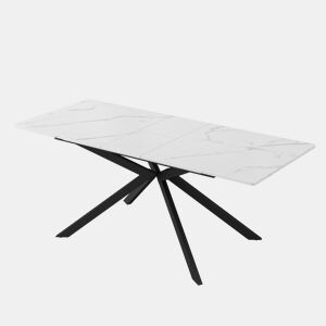 Mesa de jantar extensível retangular 150-180máx. cm de mdf,branco