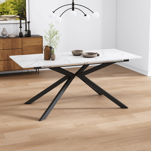 Mesa de jantar extensível retangular 150-180máx. cm de mdf,branco