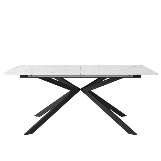 Mesa de jantar extensível retangular 150-180máx. cm de mdf,branco