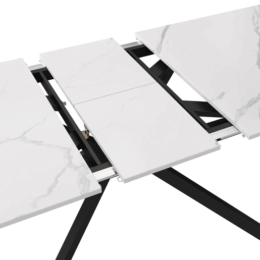 Mesa de jantar extensível retangular 150-180máx. cm de mdf,branco