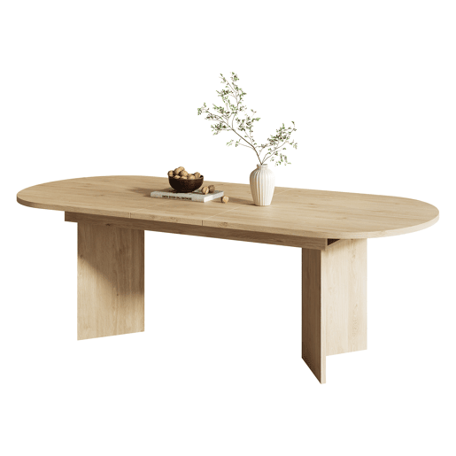 Mesa de jantar extensível oval 160-200máx. cm de mdf,madeira Mesa de jantar extensível oval 160-200máx. cm de mdf,madeira