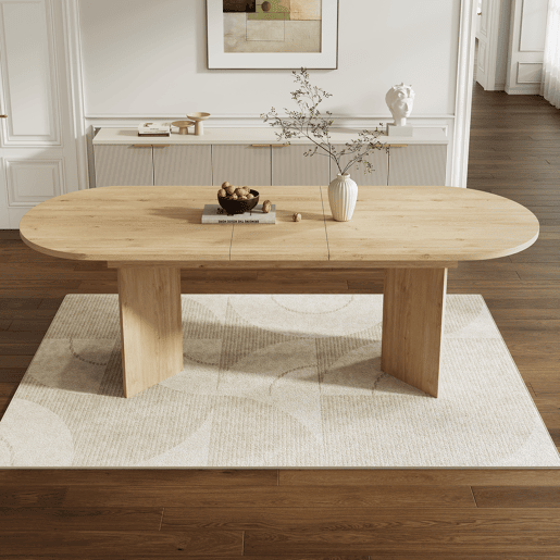 Mesa de jantar extensível oval 160-200máx. cm de mdf,madeira Mesa de jantar extensível oval 160-200máx. cm de mdf,madeira