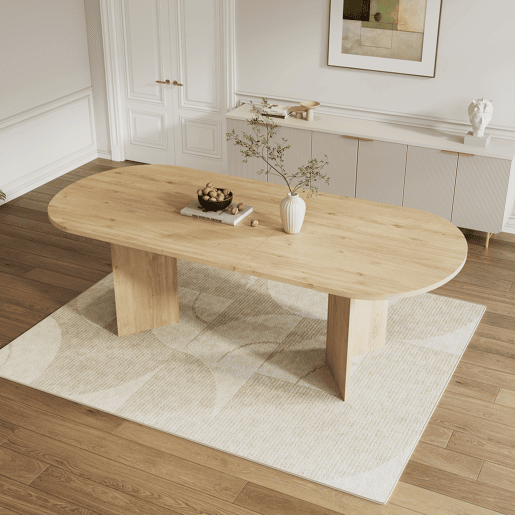 Mesa de jantar extensível oval 160-200máx. cm de mdf,madeira Mesa de jantar extensível oval 160-200máx. cm de mdf,madeira