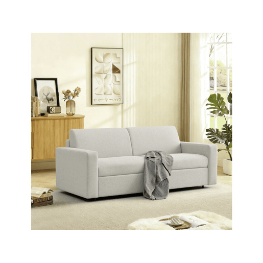 Sofá convertível Diana Express em tecido - Zona para dormir de 140 cm - 3 lugares - Bege