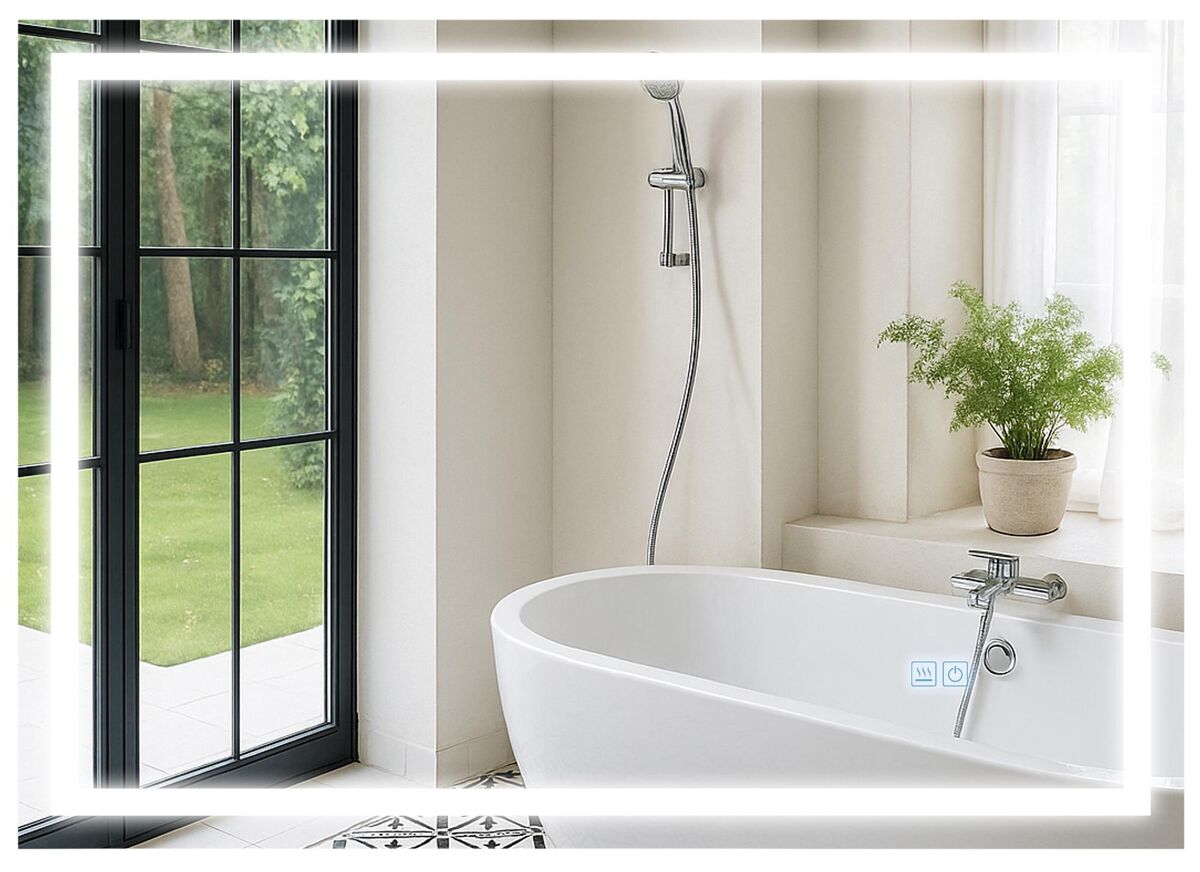 Espejo de baño jaffrey vidrio vidrio transparente 3.5x70x50 cm