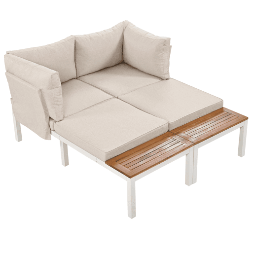 Conjunto de jardim com 2 sofás e mesa de centro,bege Conjunto de jardim com 2 sofás e mesa de centro,bege