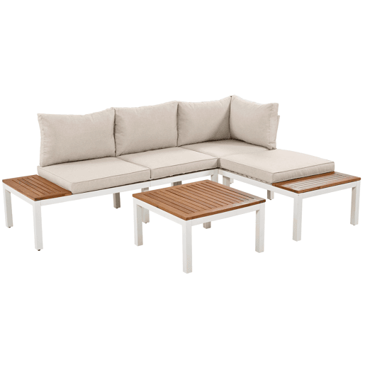 Conjunto de jardim com 2 sofás e mesa de centro,bege Conjunto de jardim com 2 sofás e mesa de centro,bege