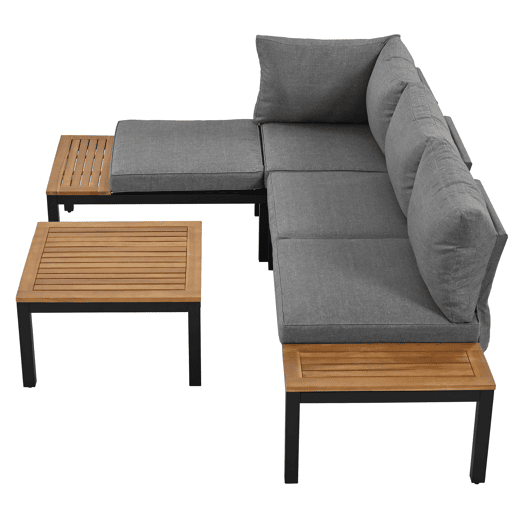 Conjunto de jardim com 2 sofás e mesa de centro,cinza Conjunto de jardim com 2 sofás e mesa de centro,cinza