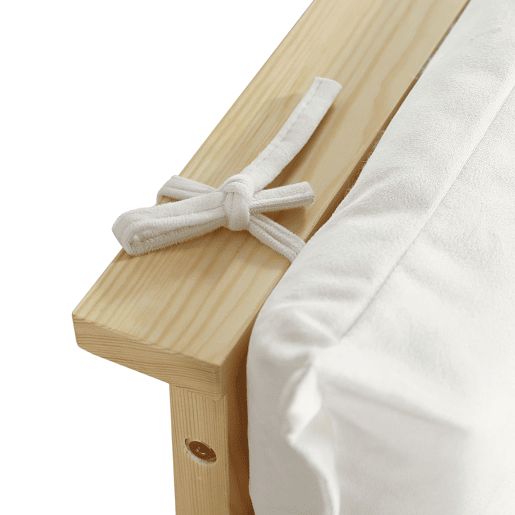 Cama individual 90x200 cm - cabeceira acolchoada, estrado estável, pés largos - natural