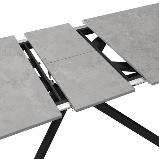 Mesa de jantar extensível retangular 150-180máx. cm de mdf,cinza
