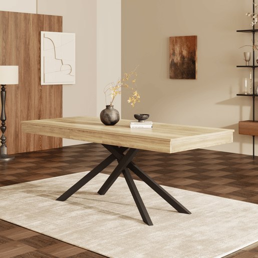 Mesa de jantar extensível retangular 140-180máx. cm de mdf,carvalho Mesa de jantar extensível retangular 140-180máx. cm de mdf,carvalho