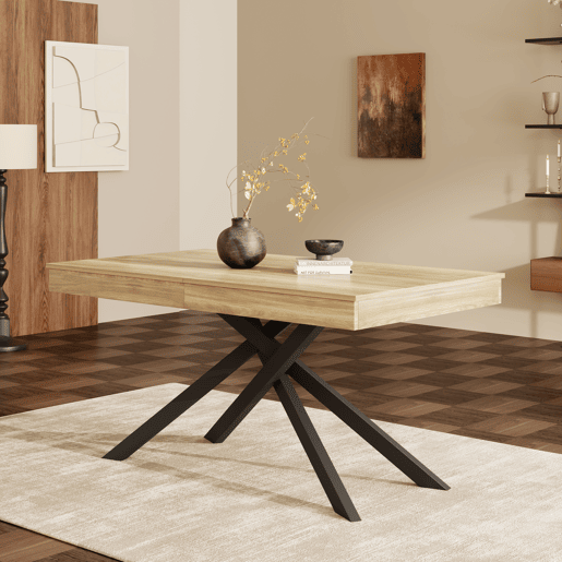 Mesa de jantar extensível retangular 140-180máx. cm de mdf,carvalho Mesa de jantar extensível retangular 140-180máx. cm de mdf,carvalho