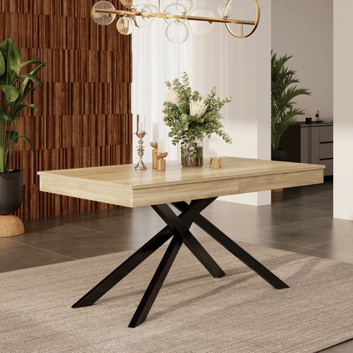 Mesa de jantar extensível retangular 140-180máx. cm de mdf,carvalho Mesa de jantar extensível retangular 140-180máx. cm de mdf,carvalho