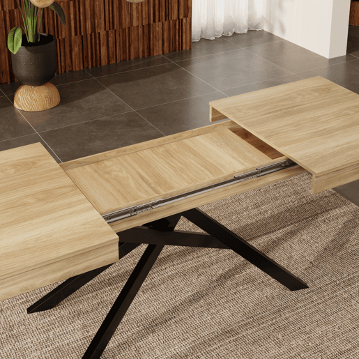 Mesa de jantar extensível retangular 140-180máx. cm de mdf,carvalho Mesa de jantar extensível retangular 140-180máx. cm de mdf,carvalho