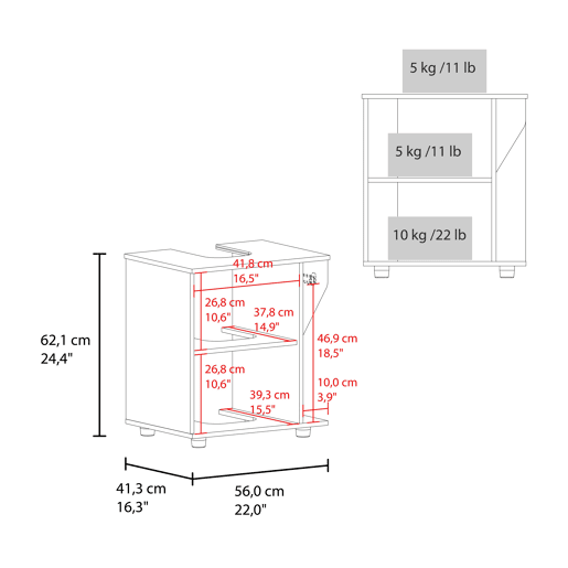 AS CRZ armário para lavatório pedestal com compartimento lateral